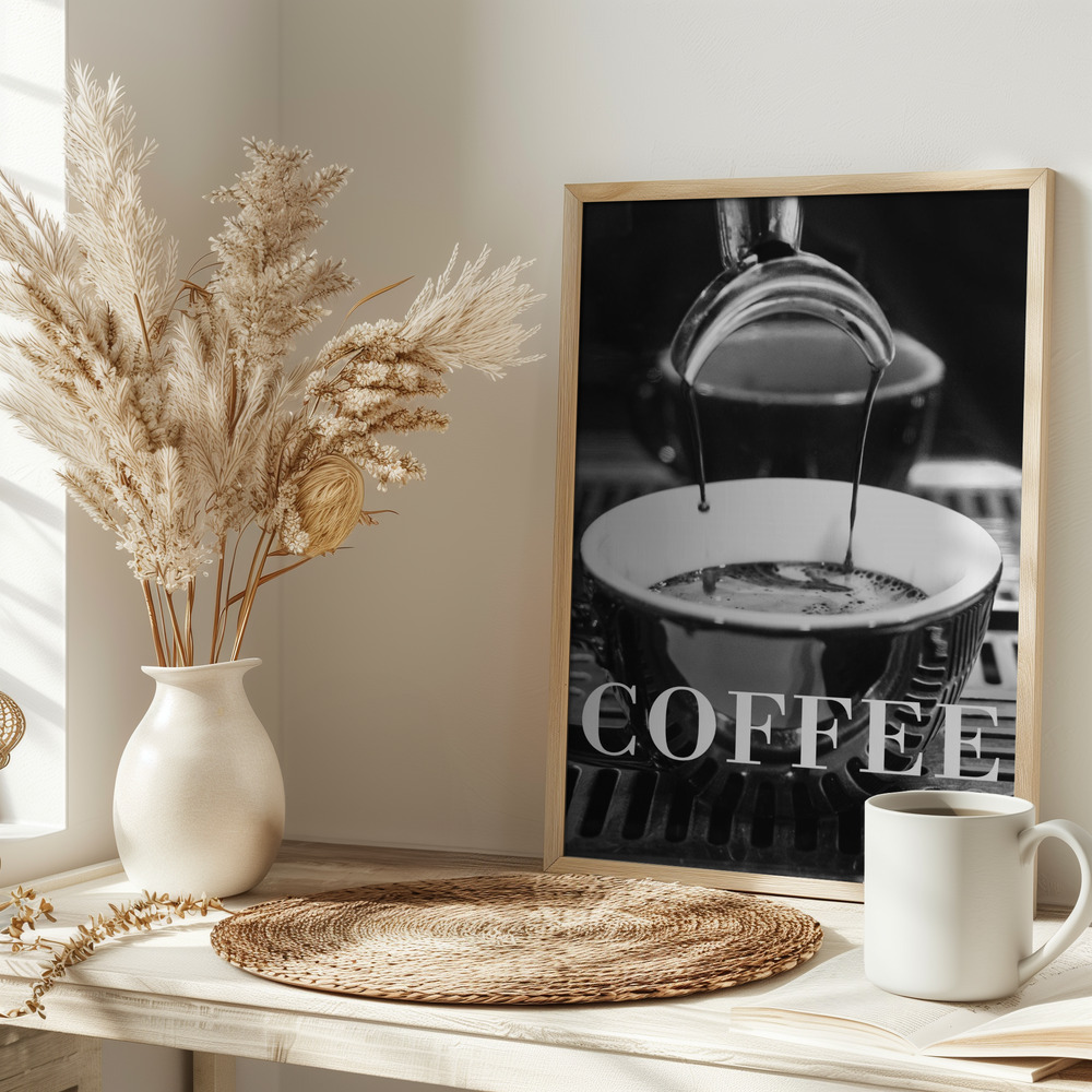 Affiche - Coffee Text 2 sur la table