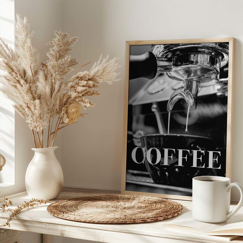 Poster - Coffee Text op tafel