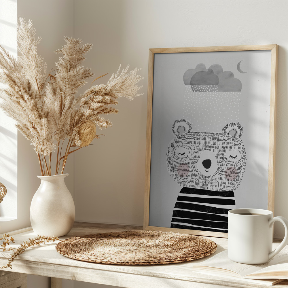 Poster - I Love Snow on table