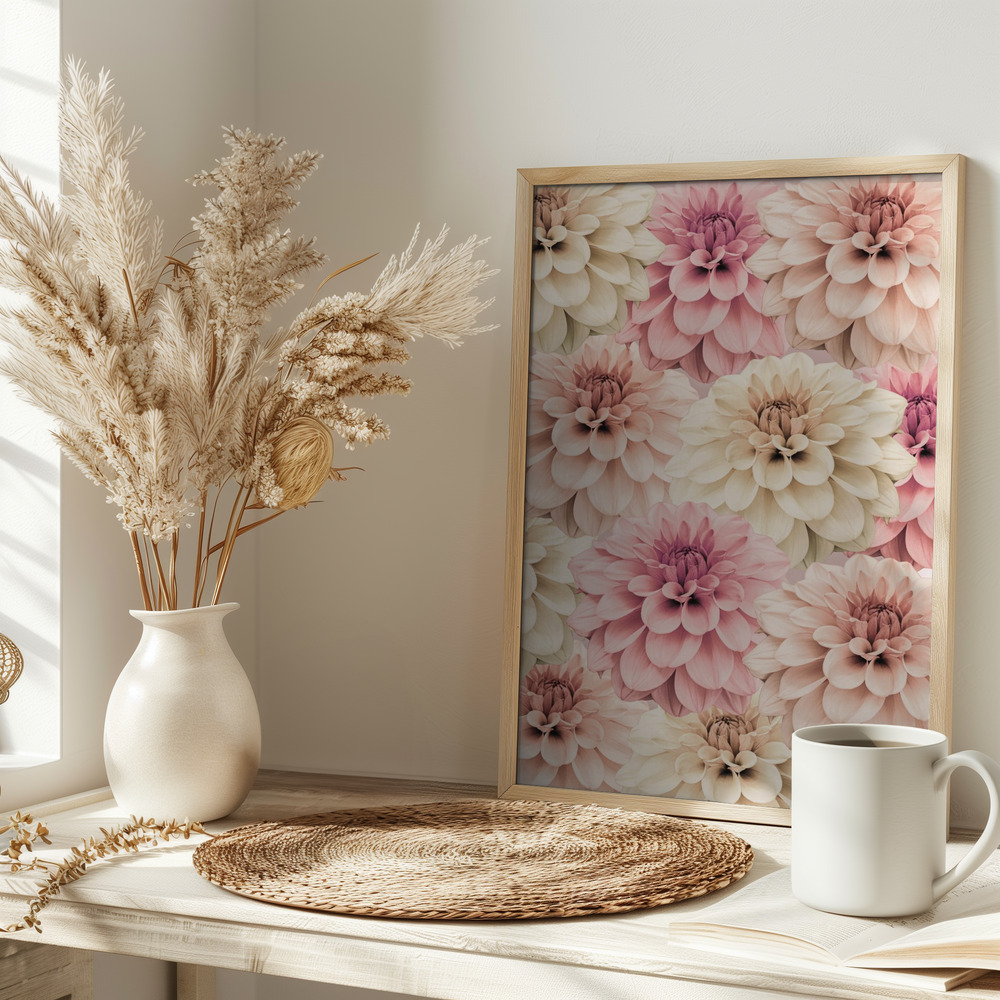 Plakat - Dahlia på bordet