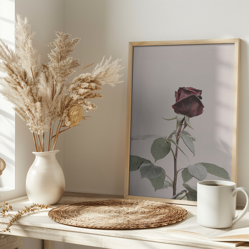 Poster - Rose auf dem Tisch