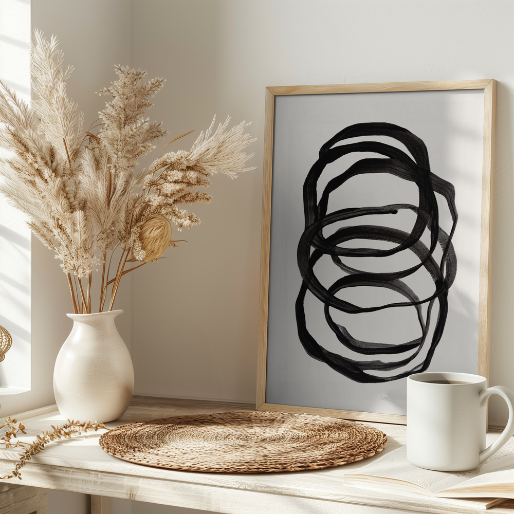Plakat - Abstract Lines II på bordet