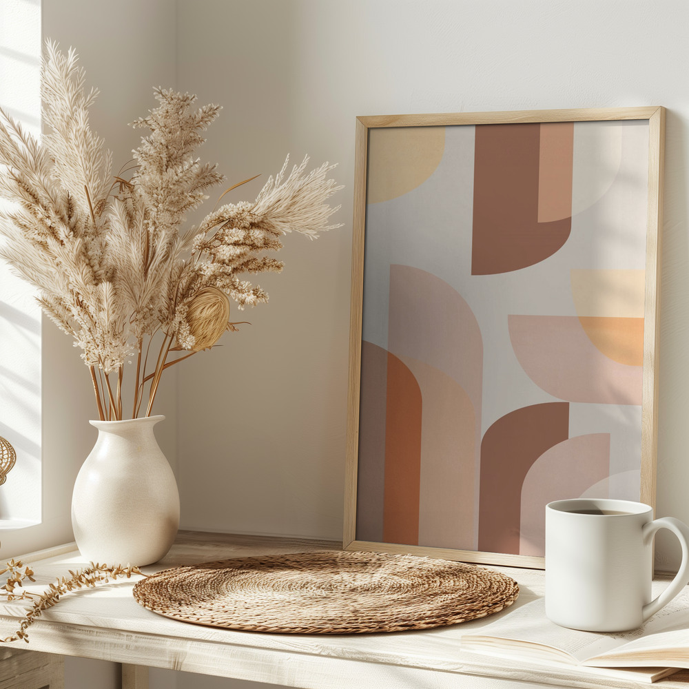 Poster - Retro Geometric on table
