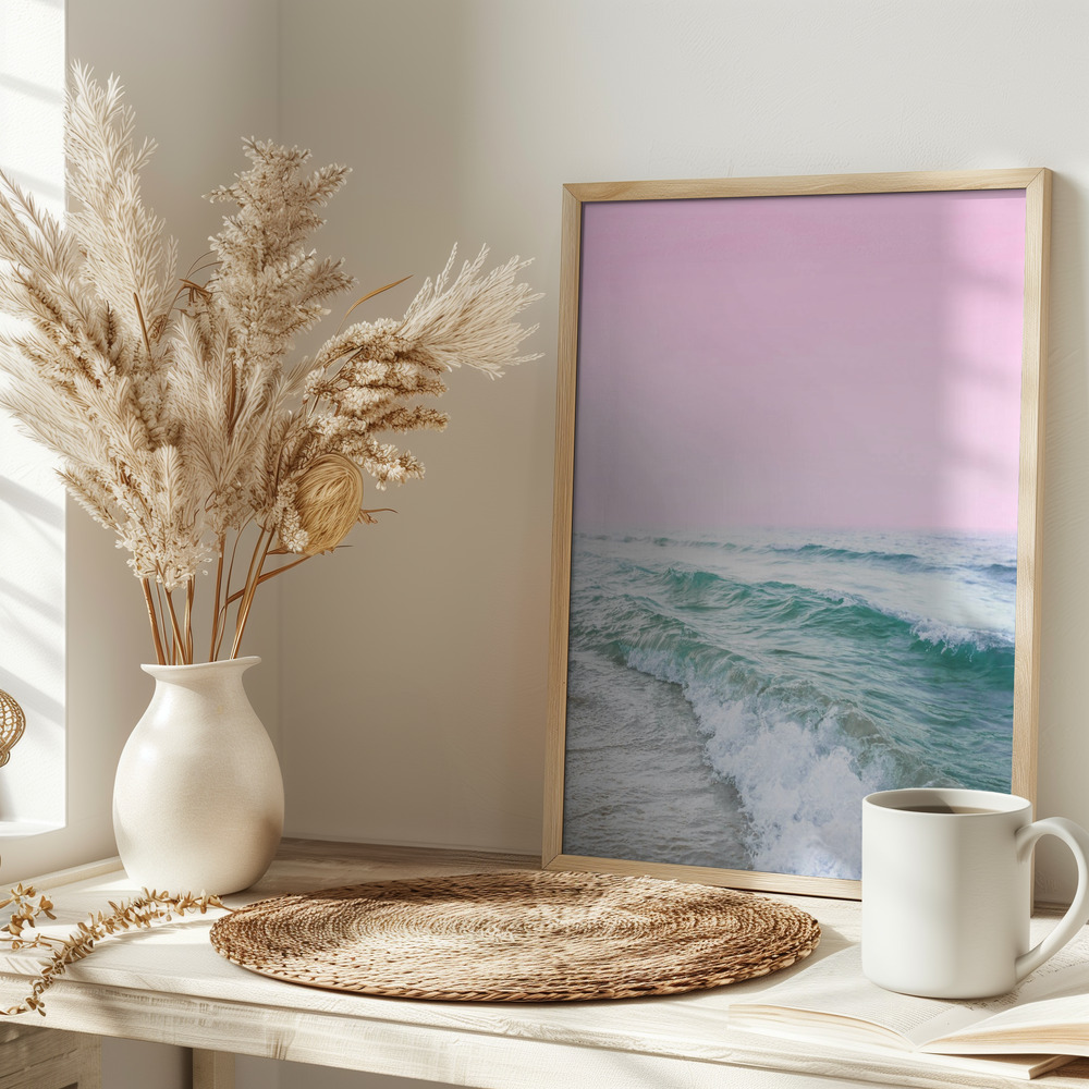 Poster - Pink Sky Beach auf dem Tisch