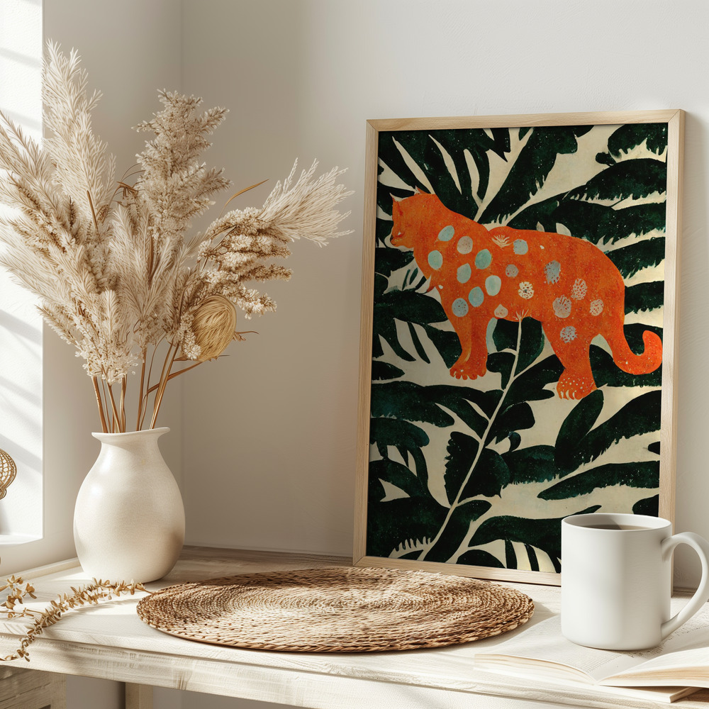 Plakat - Tiger In The Jungle na stole