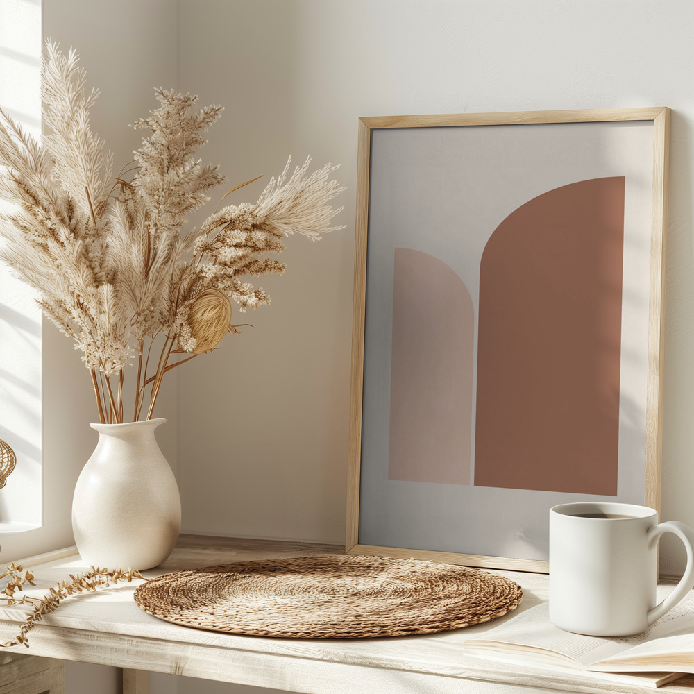 Poster - Retro Geometric on table