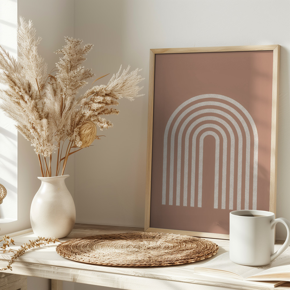 Poster - Rainbow lines on table