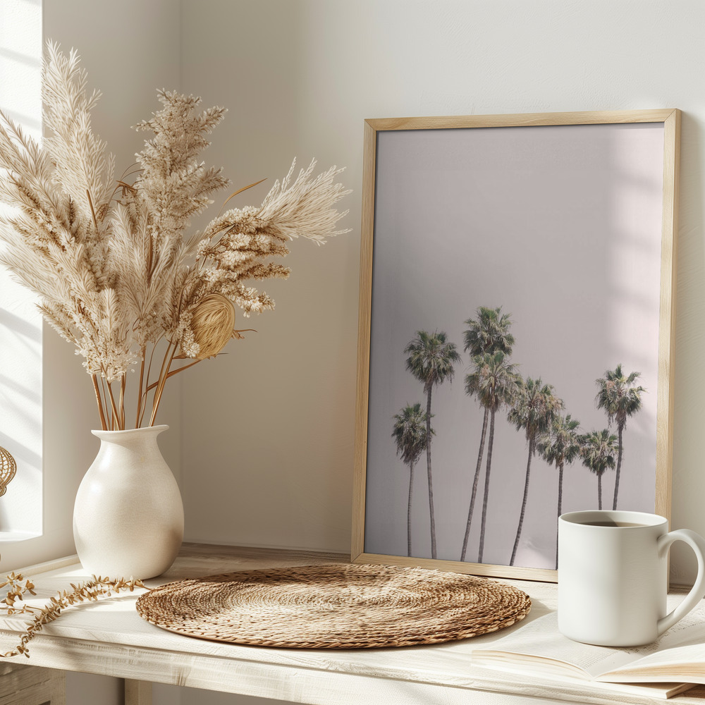 Poster - Blush Palms on table
