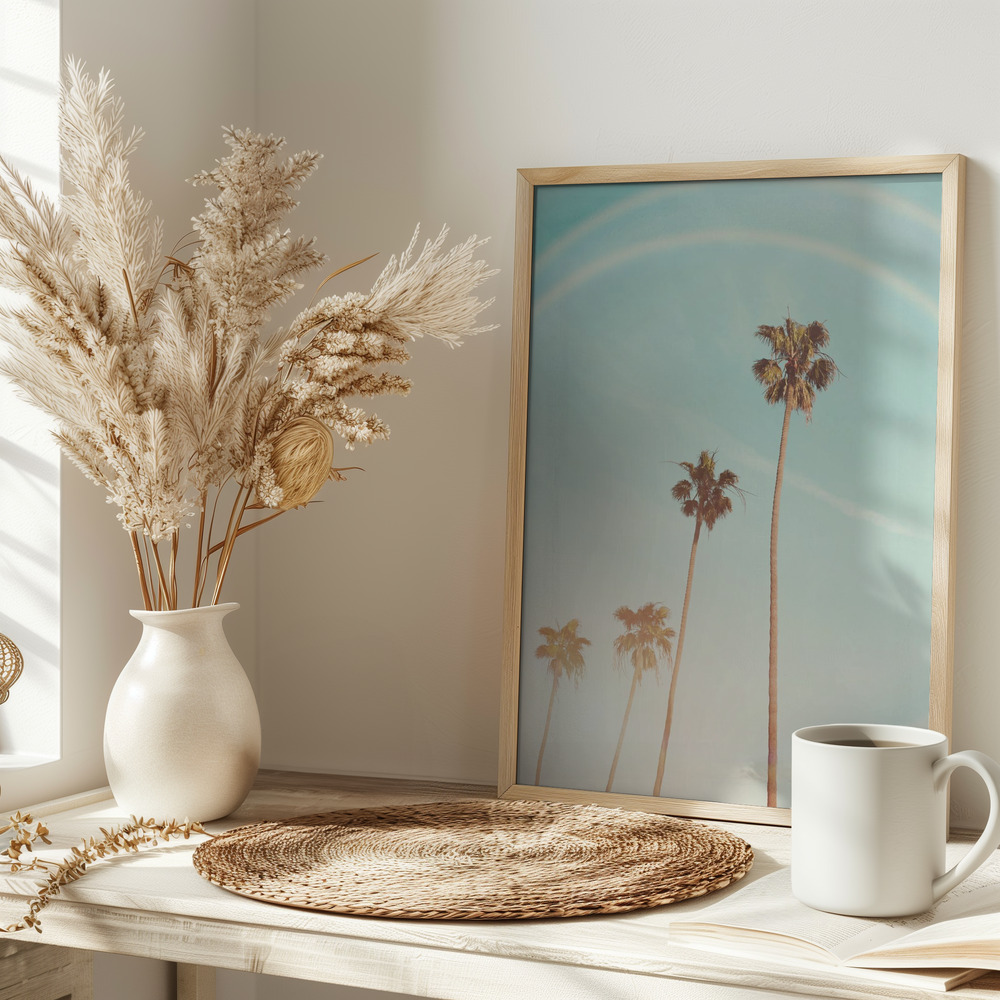 Poster - Sunny Cali Palm Tree auf dem Tisch