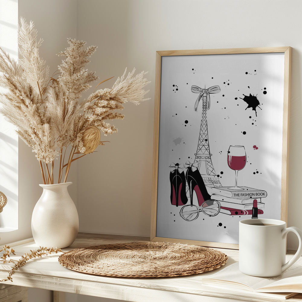 Poster - Living in Paris op tafel