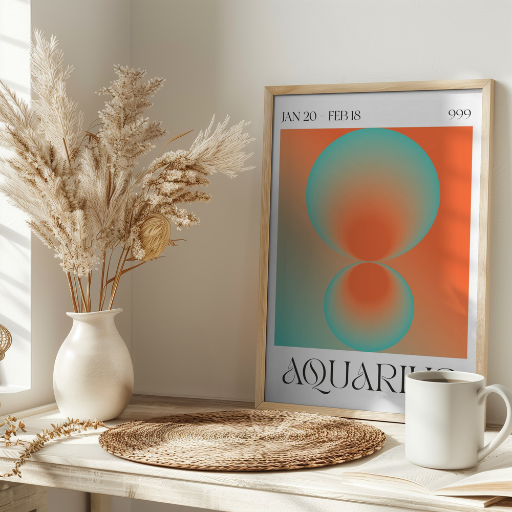 Poster - Aquarius auf dem Tisch