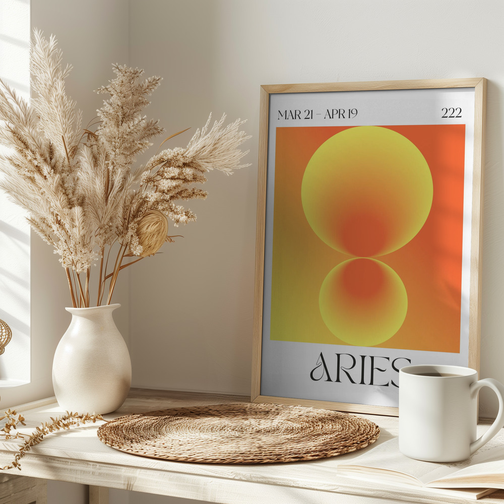 Poster - Aries auf dem Tisch