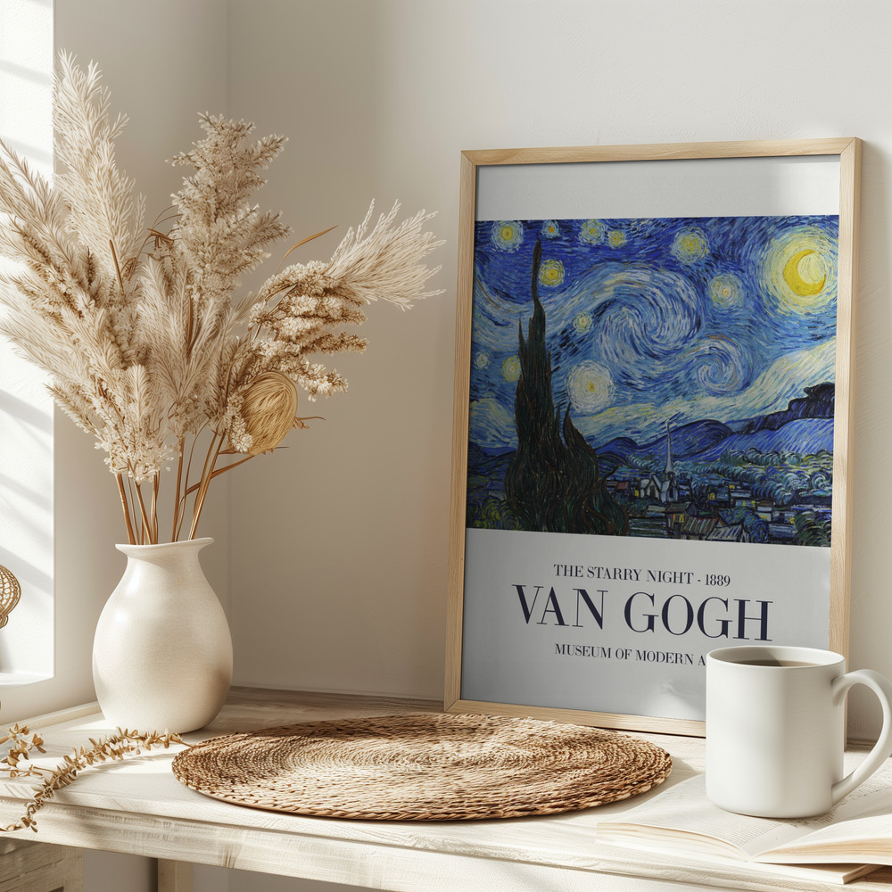 Poster - The Starry Night on table