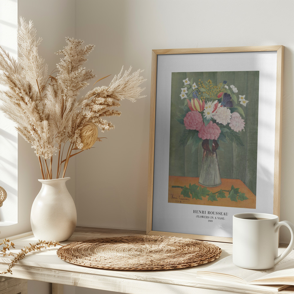 Poster - Flowers In a Vase on table