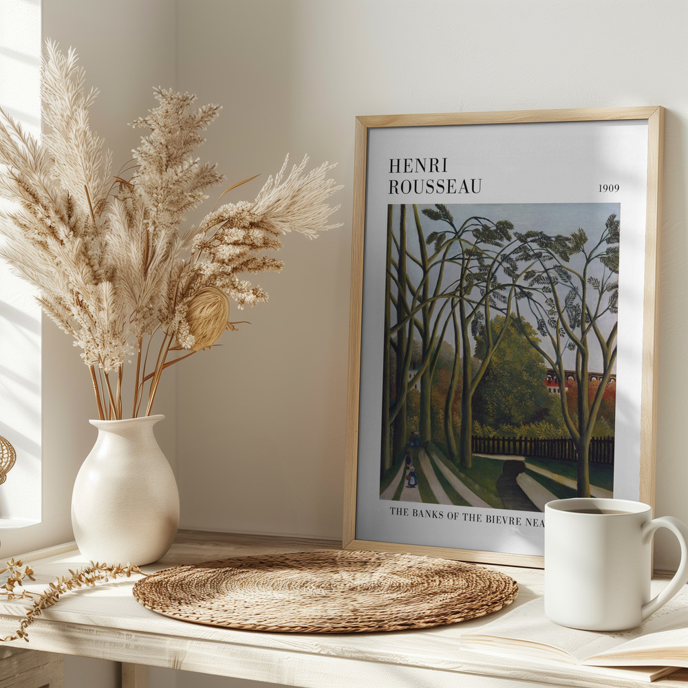 Poster - The Banks Of The Bier Near Bicetre on table