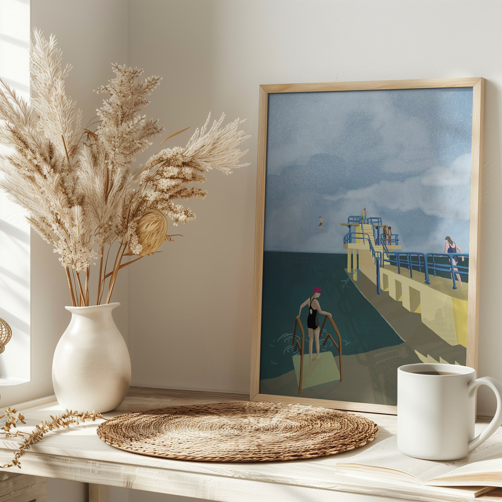 Poster - Blackrock, Salthill, Galway Ireland Art Print op tafel