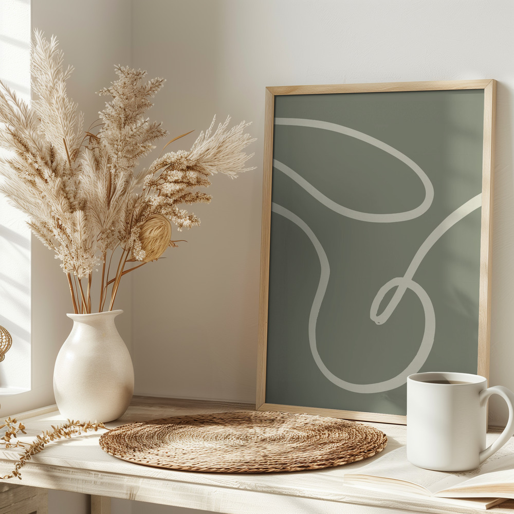 Poster - Green Line 03 op tafel