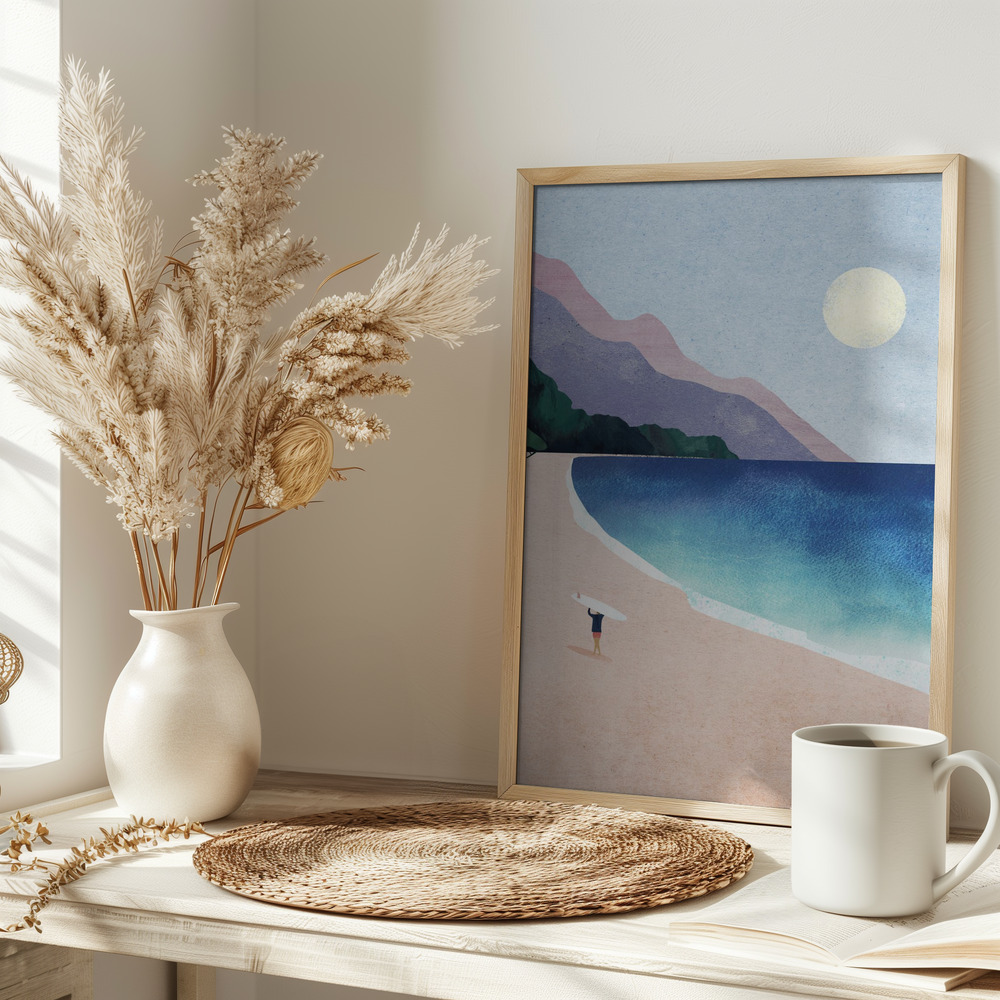 Poster - Surf Beach auf dem Tisch