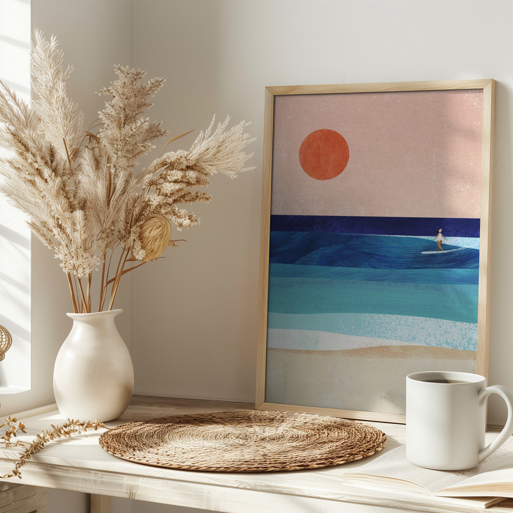 Poster - Surf Girl on table