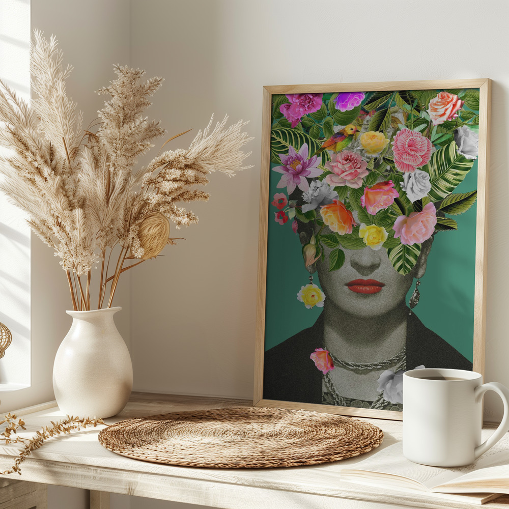 Poster - Floral Frida on table