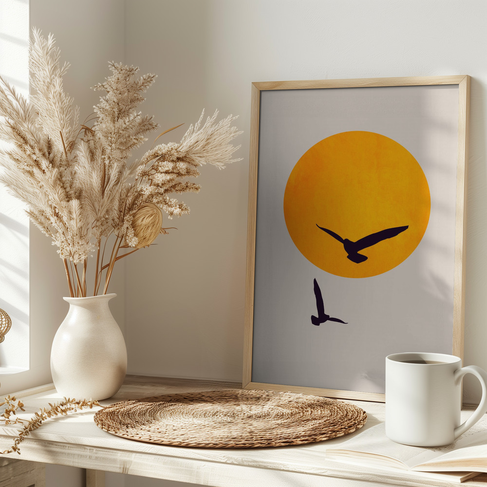 Poster Birds In the Sky - Affisch på bordet