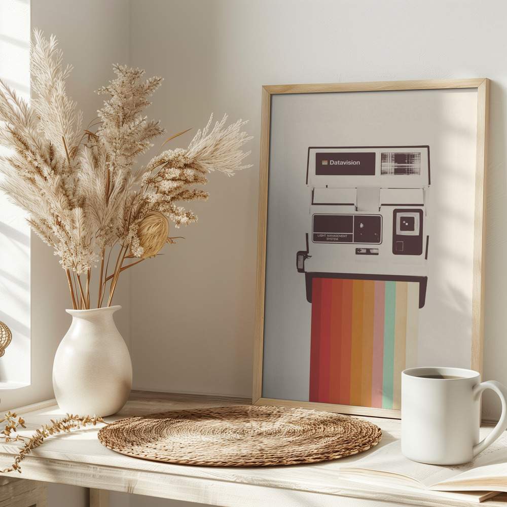 Poster - Instant Camera Rainbow on table