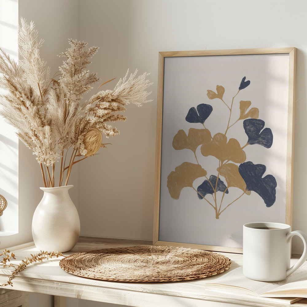 Poster - Golden Ginko on table