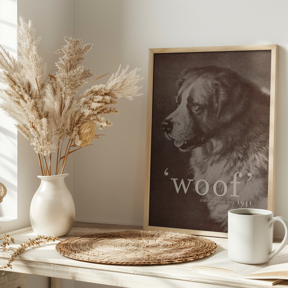 Poster - Famous Quote Dog auf dem Tisch