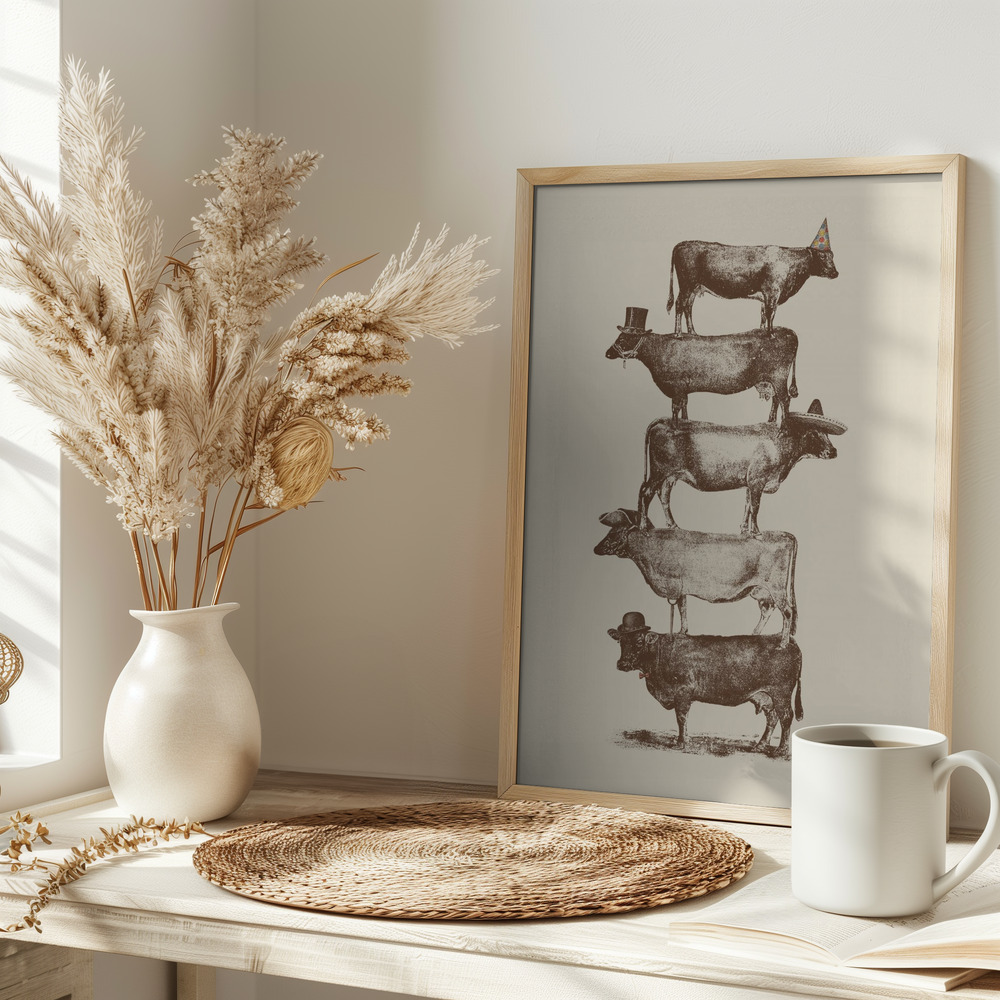 Poster - Cow Cow Nuts on table