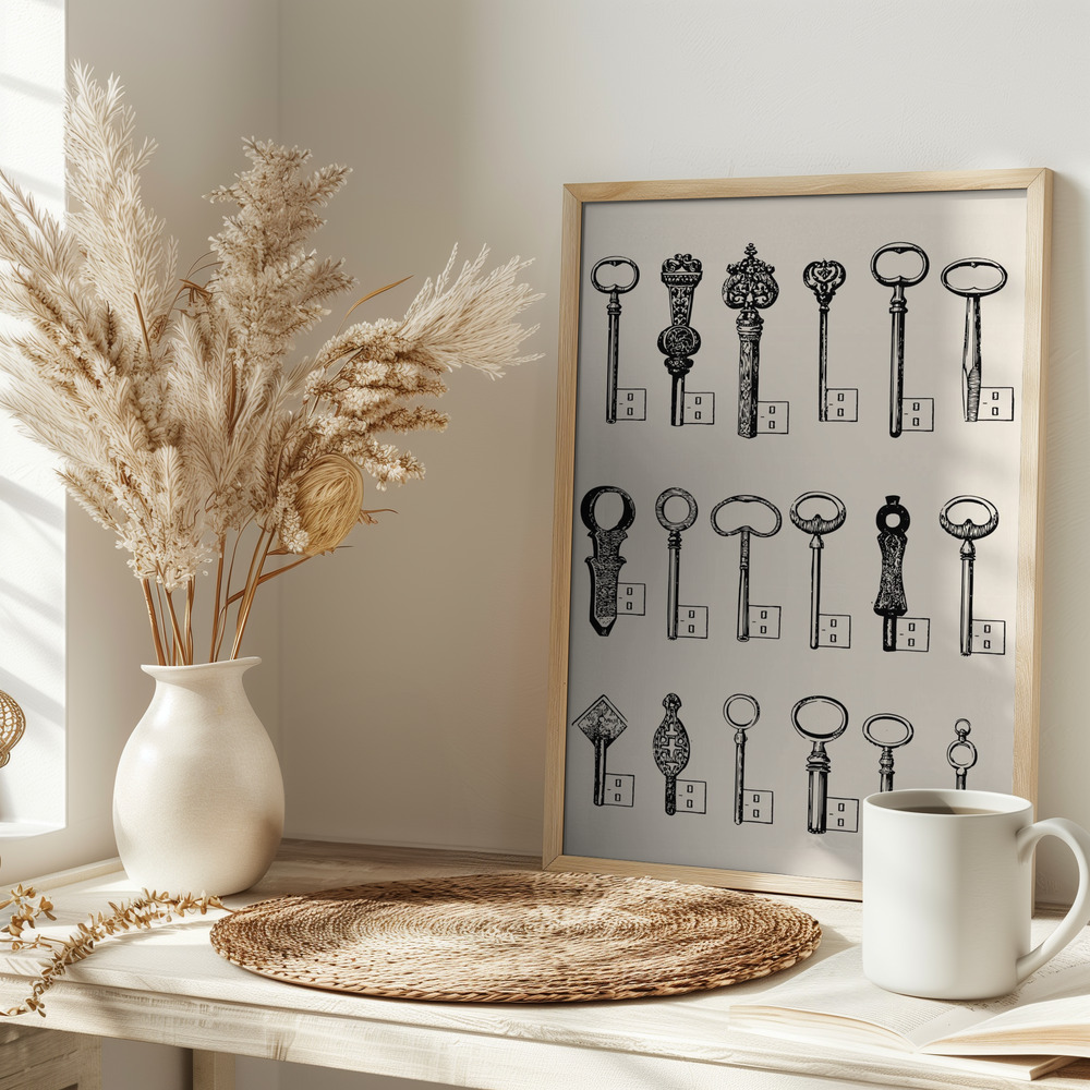 Poster Usb Keys - Affisch på bordet