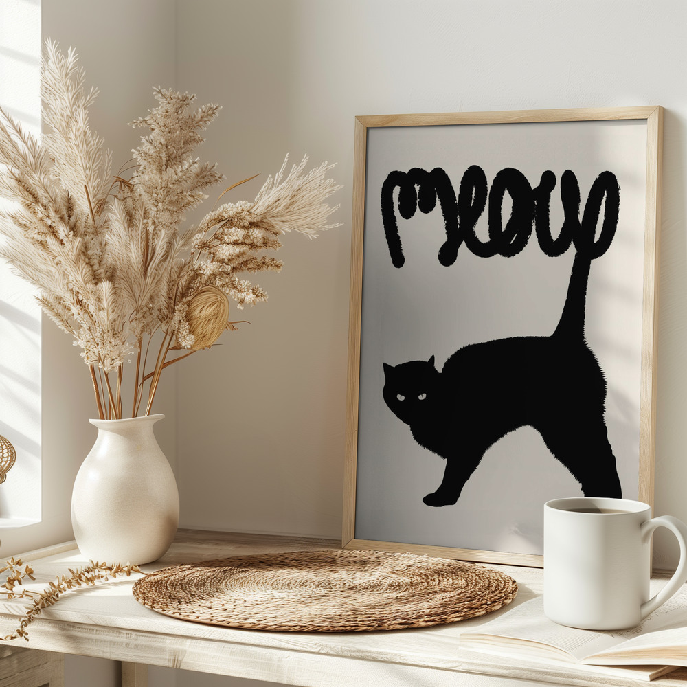 Poster - Meow on table