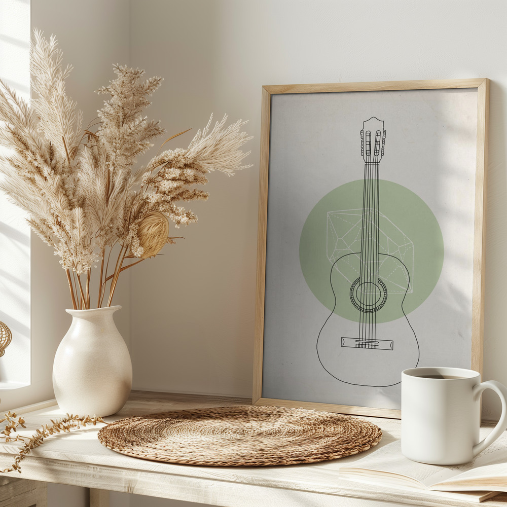 Poster - Guitar auf dem Tisch