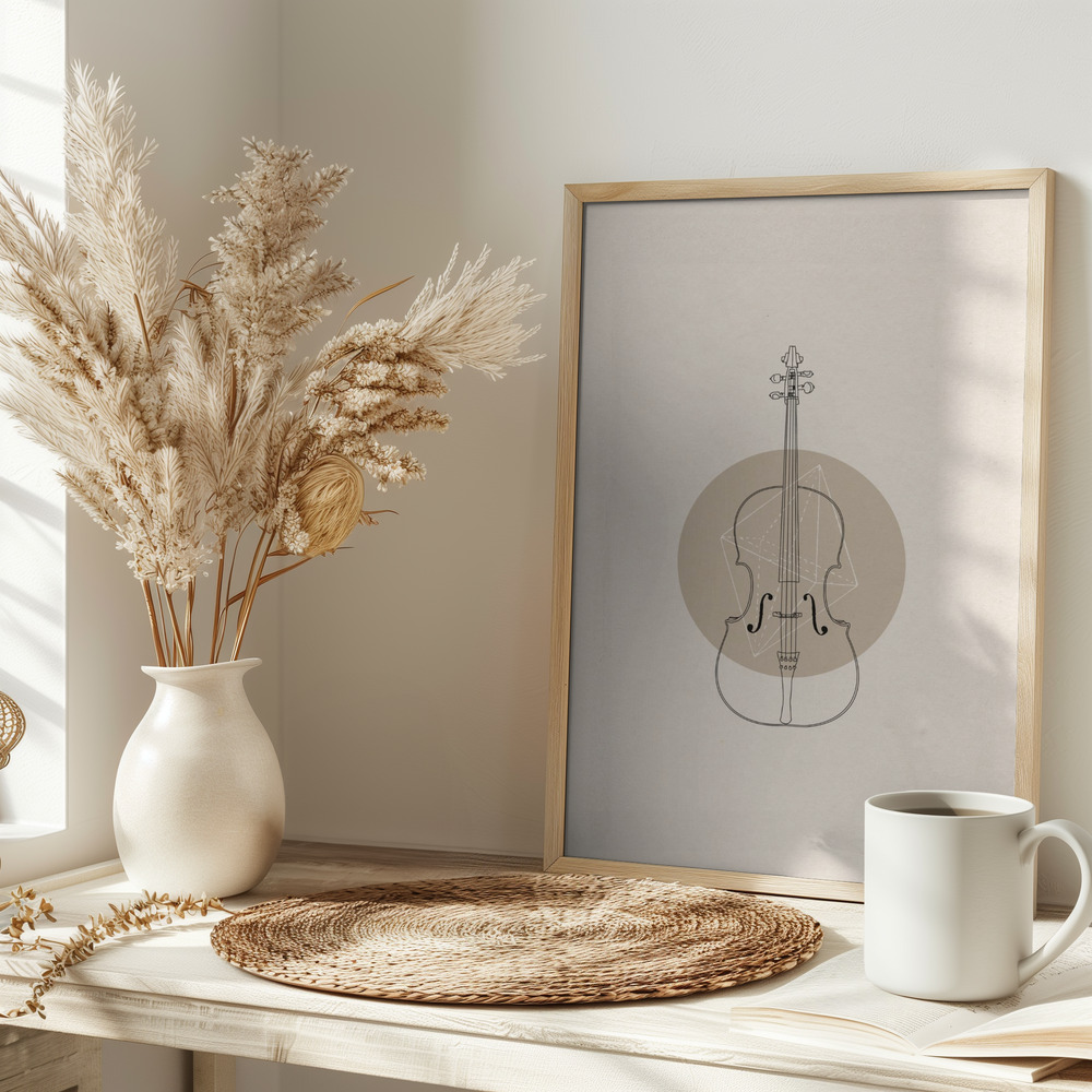 Poster - Cello Geo auf dem Tisch