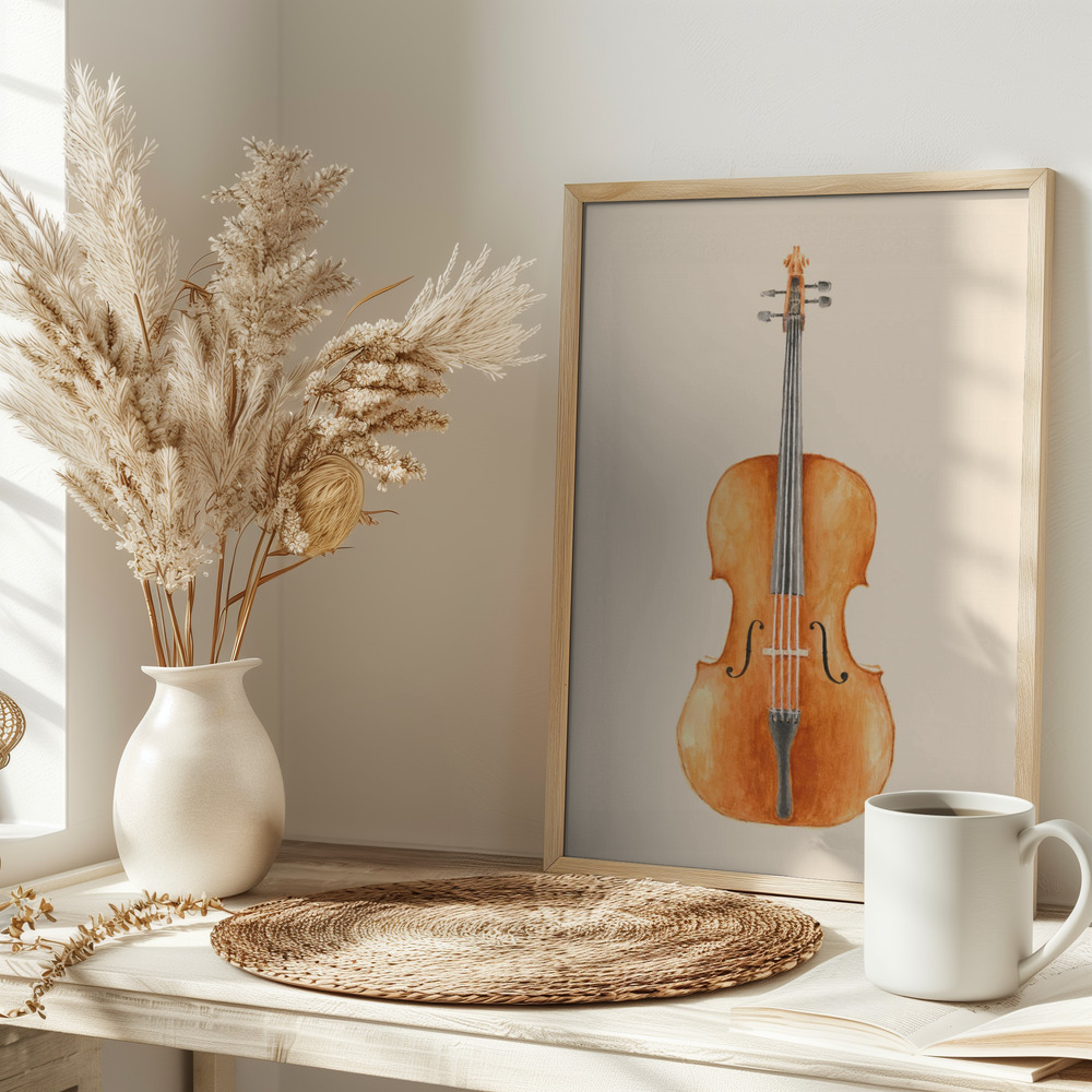 Poster - Cello auf dem Tisch