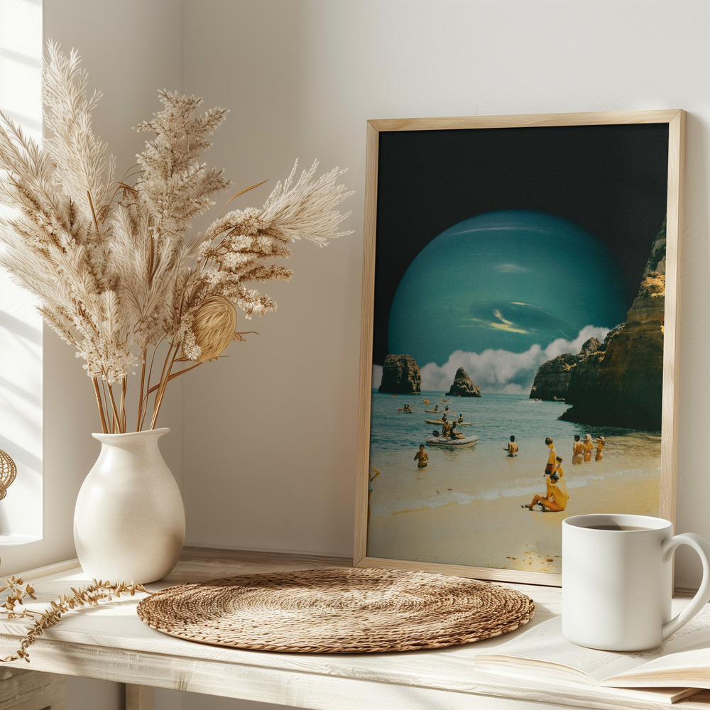 Poster - Space Beach on table