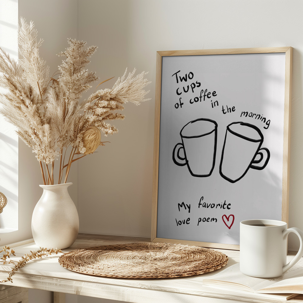 Poster - Two Cups op tafel