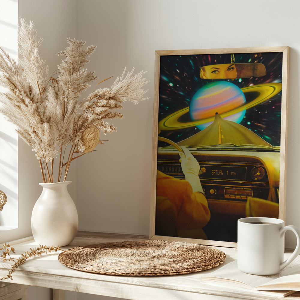 Poster - Saturn Commute on table