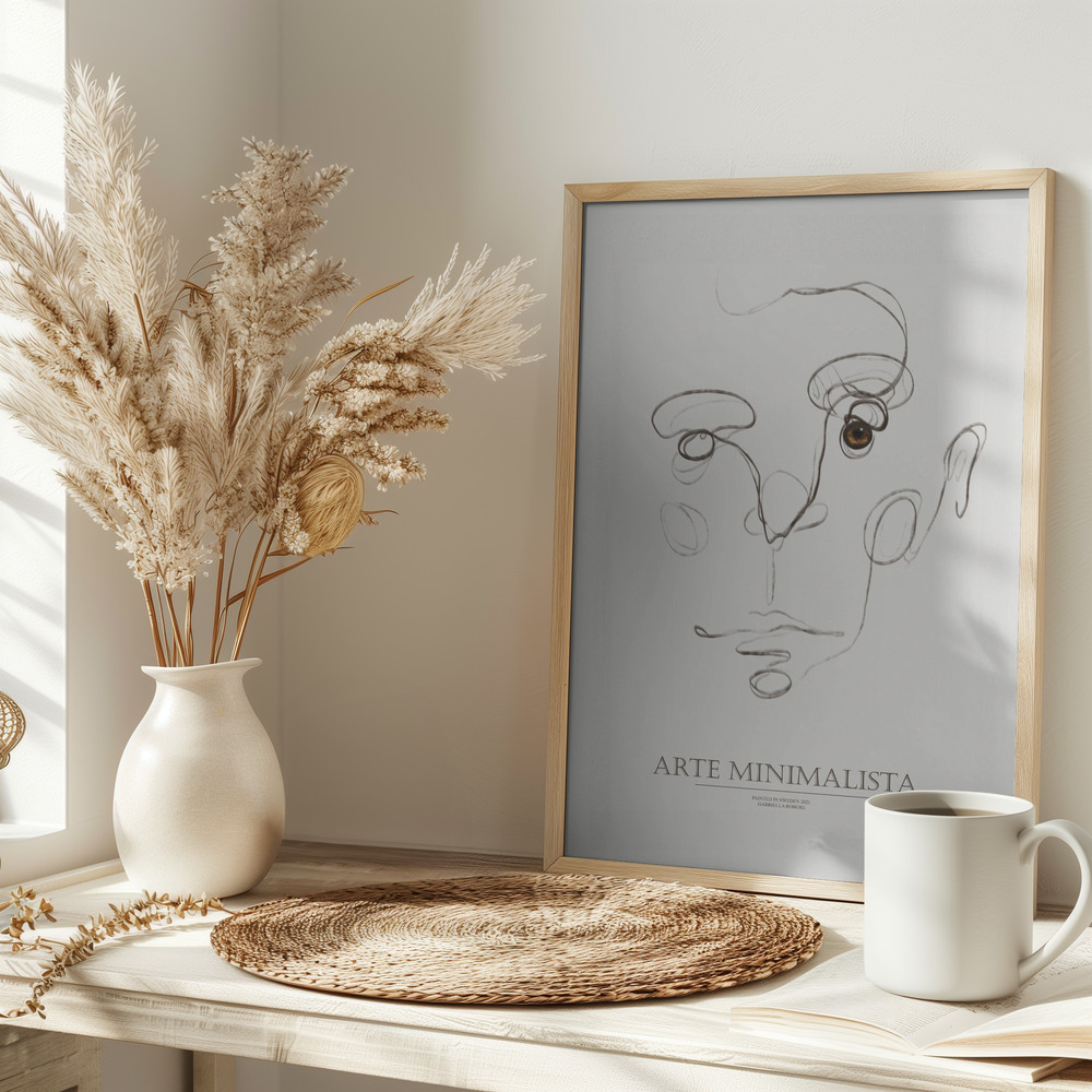 Plakat - Arte Minimalista na stole