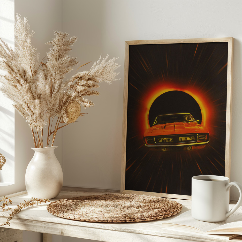 Poster - The Space Rider op tafel