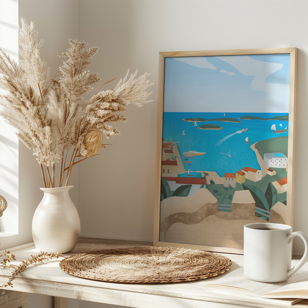 Poster - Hvar Island op tafel