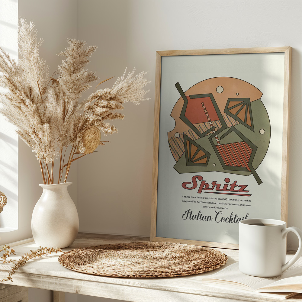 Affiche - Geometrical spritz print sur la table