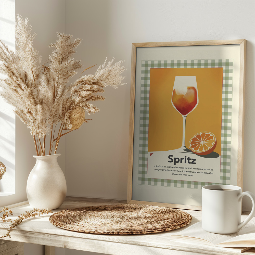 Poster - Spritz retro print on table