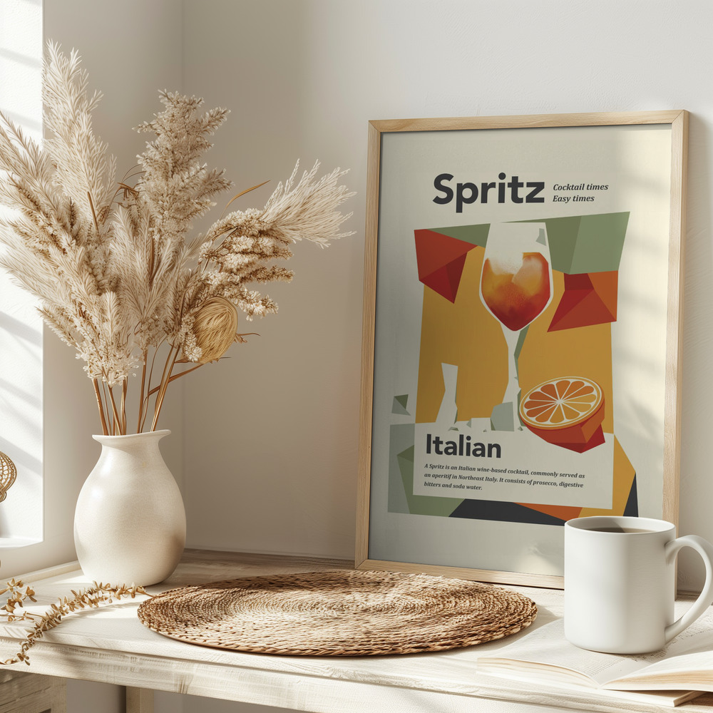 Poster - Aperol spritz print op tafel