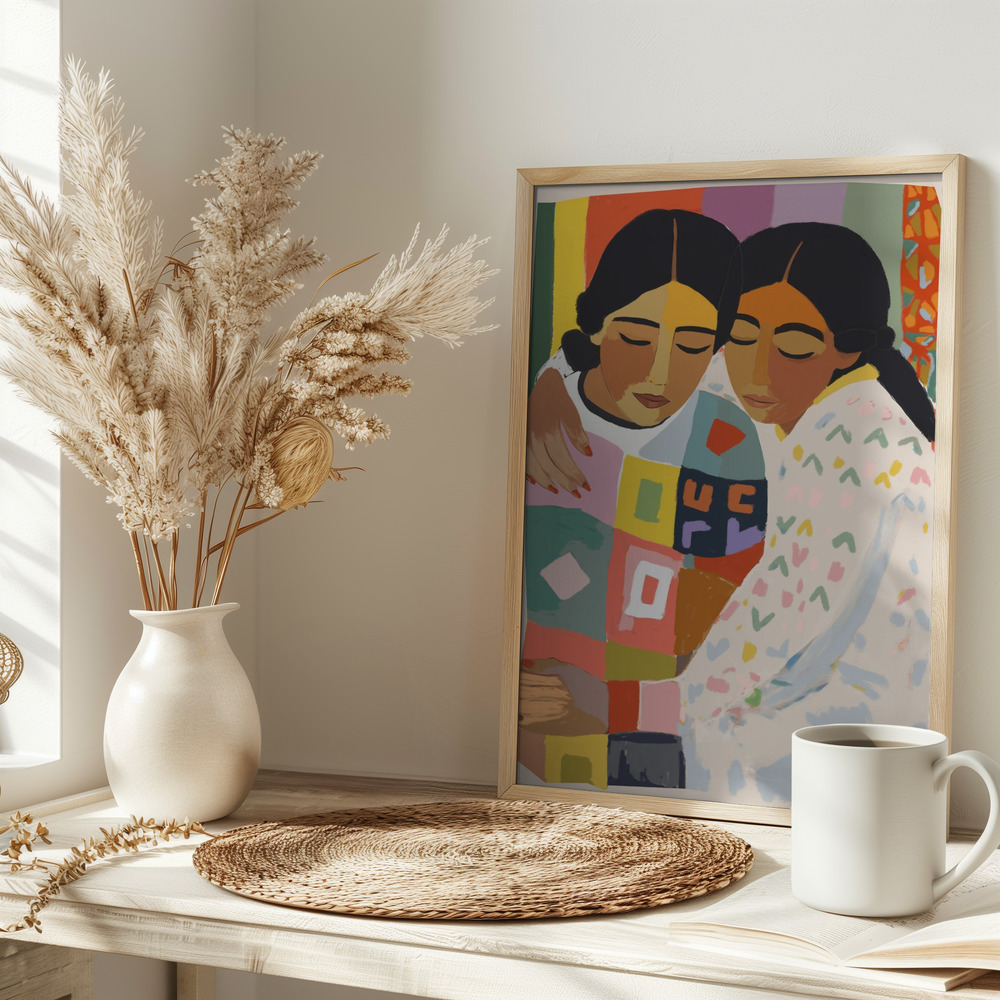 Plakat - Warm Hug na stole