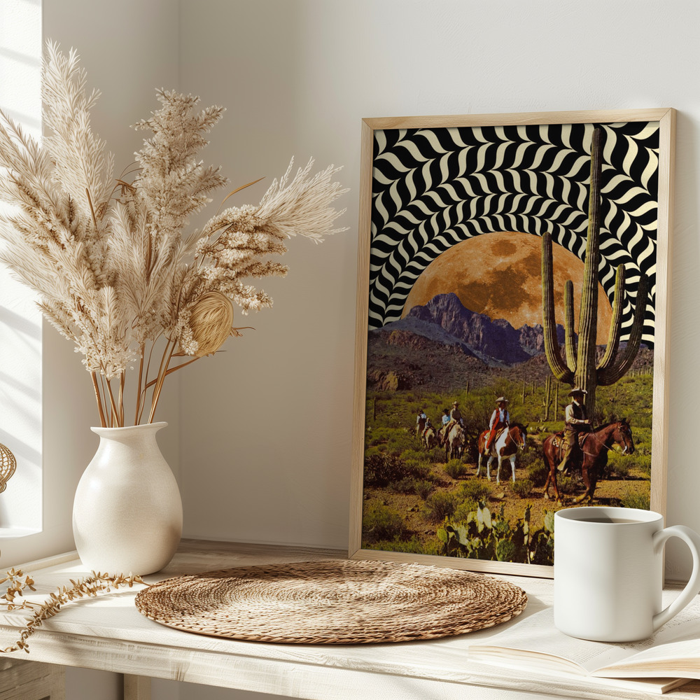 Poster - Illusionary Cowboys on table