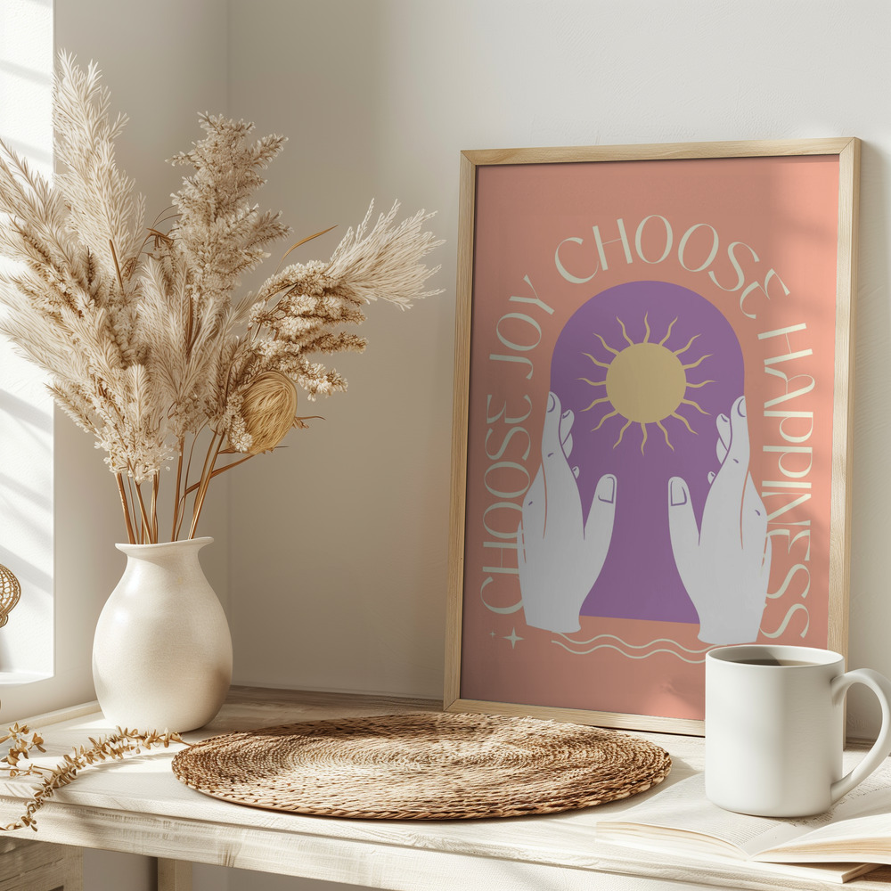 Poster - Choose Joy Choose Happiness auf dem Tisch