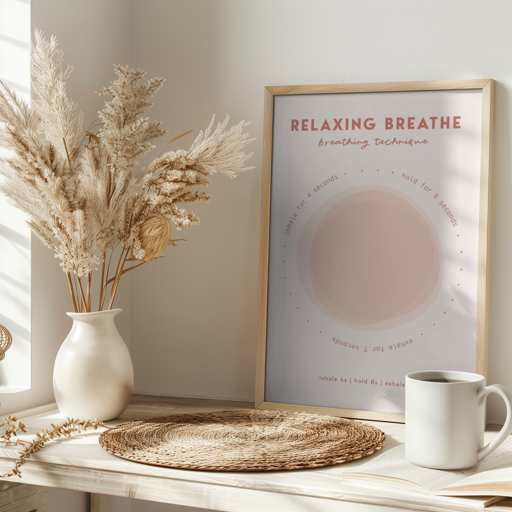 Poster - Relaxing Breathe auf dem Tisch