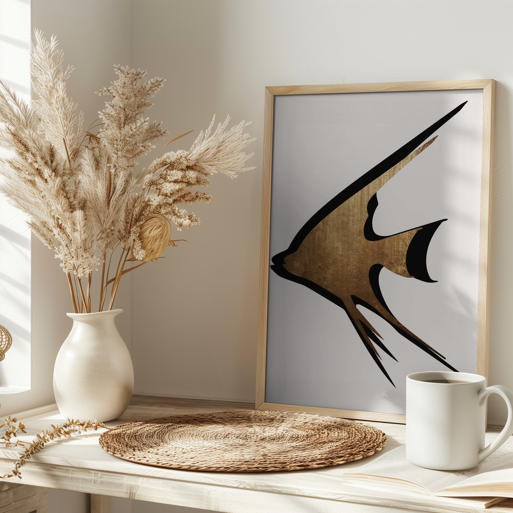 Poster - Gold Fish on table