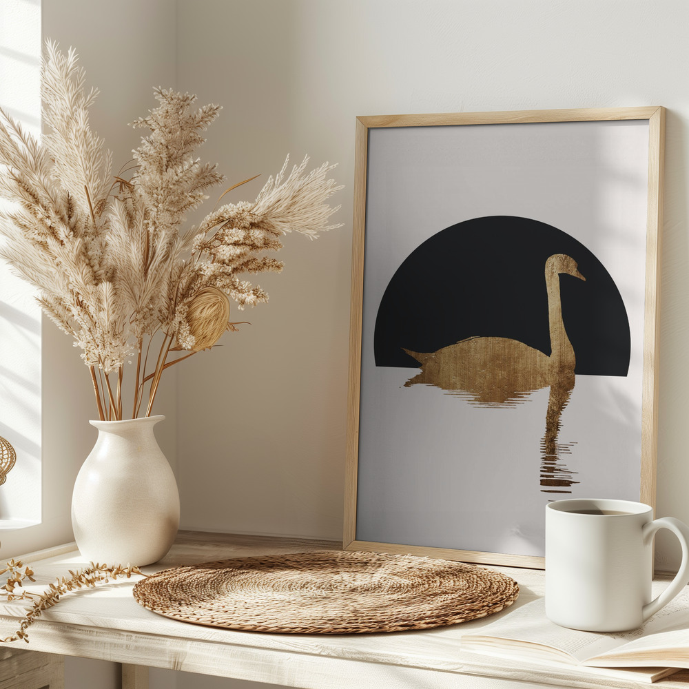 Poster - The Swan   Black on table