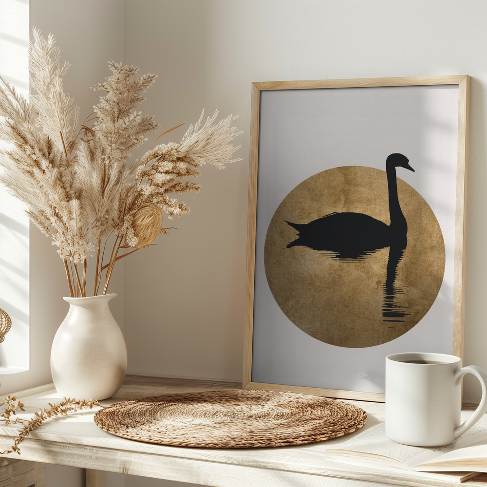 Poster - The Swan Gold on table
